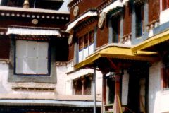 China - Tibet - Sera monastery near Lhasa. The believers can yet again pray in their temples, religious buildings are being restored and the monks can return to their old habits.