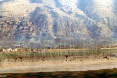 China - Rice terraces, seen from the train from Xining to Xian.