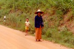 Thailand - Woman and child pictured near the Golden Triangle