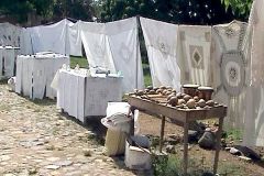 Cuba - Valle de los Ingenios - Local handicraft for sale under the tower of the Manaca Iznaga plantation