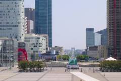 France - Paris - La Défense business district in Paris with the Arc de Triomphe more than 5 km away