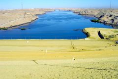 Egypt - Aswan - Dam - Facing the River Nile north