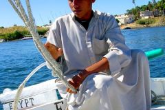 Egypt - Aswan - On board a felucca on the river Nile