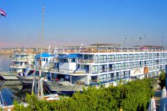 Egypt - Aswan - Nile cruise vessels docking