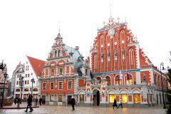 Latvia - Riga - Town Hall Square and House of the Blackheads