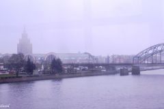 Latvia - Riga - Daugava River and Market Halls