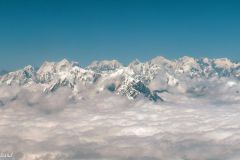 Nepal - Himalaya - Everest is the tallest peak here, with Lhotse in front and the Nuptse ridge to the left