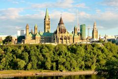 Canada - Ottawa - Nepean Point - View of Parliament Hill, Ottawa River