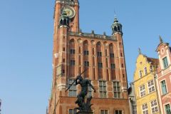 Poland - Gdansk - Long Market (street) - Neptune Fountain - City Hall