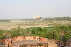 India - Agra - Agra Fort - view of Taj Mahal in the distance