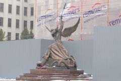 Belarus - Minsk - Independence Square - Archangel Michael sculpture