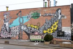 Belarus - Minsk - Murals of Kastrychnitskaya street