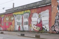 Belarus - Minsk - Murals of Kastrychnitskaya street
