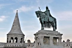Hungary - Budapest - Buda Hill - Saint István statue - Fisherman's Bastion