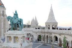 Hungary - Budapest - Buda Hill - Saint István statue - Fisherman's Bastion