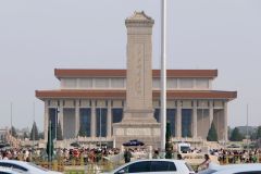 China - Beijing - Tiananmen Square - Monument to the People's Heroes - Mausoleum of Mao Zedong