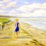 Jæren artwork - August Jacobsen (1868-1955) - Badeliv Solastrand (1927)