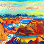Jæren artwork - Bruno Krauskopf (1892-1960) - Kveldssol ved havet - Ogna (1935)