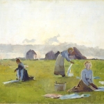 Jæren artwork - Harriet Backer (1845-1932) - Tørking av klær (1886)