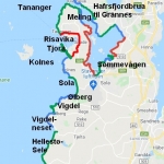 Kart over Jæren Nordlige turer 2