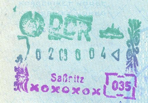 DDR entry stamp, 1990