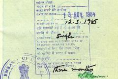 India visa, 1985