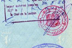 Syria entry and exit stamps, 1986