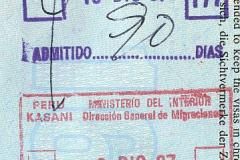 Peru entry and exit stamps, 1987 (2)