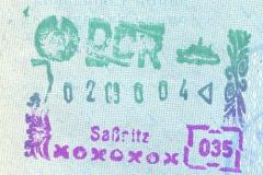 DDR entry stamp, 1990