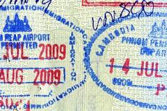 Cambodia entry and exit stamps, 2009