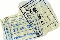 Morocco entry and exit stamps, 2012