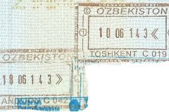 Uzbekistan entry and exit stamps, 2014