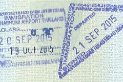 Thailand entry and exit stamp, 2015