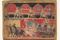 Krishna and the Kshatriya Maidens Proceed to Dvaraka page from a Bhagavata Purana series (ca. 1520–30)
