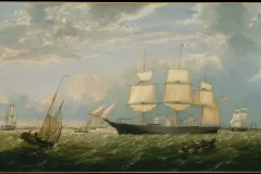 The Golden State Entering New York Harbor (Fitz Henry Lane, 1854)