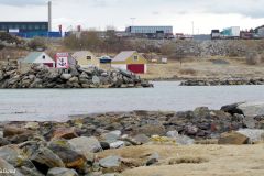 Rogaland - Sola - Kolnes - Naust i Brunnavika sett fra Hyljodden - Jærkysten