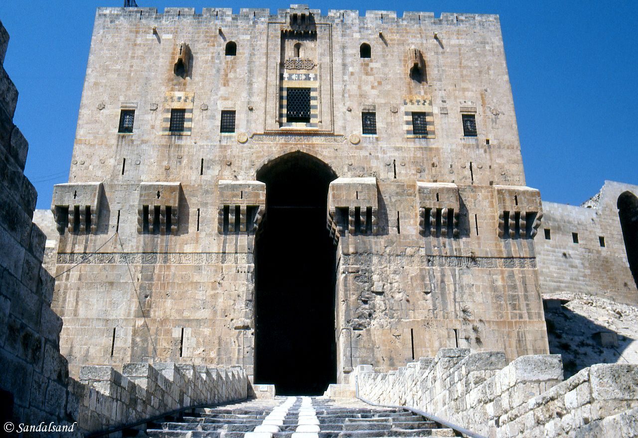 Syria - Aleppo - The entrance to the Citadel in the centre of town