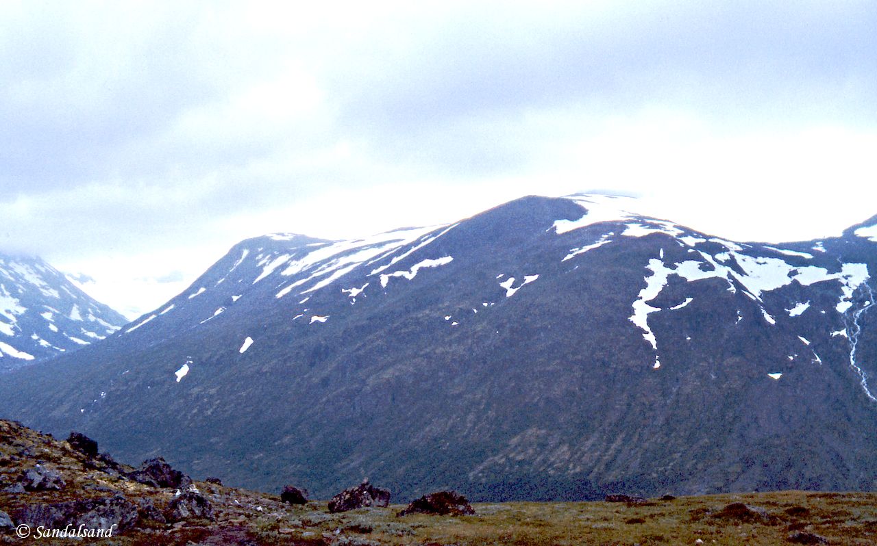 Oppland - Lom - Jotunheimen - Down towards Visdalen - Galdhøpigg massif in the rear with Styggbre