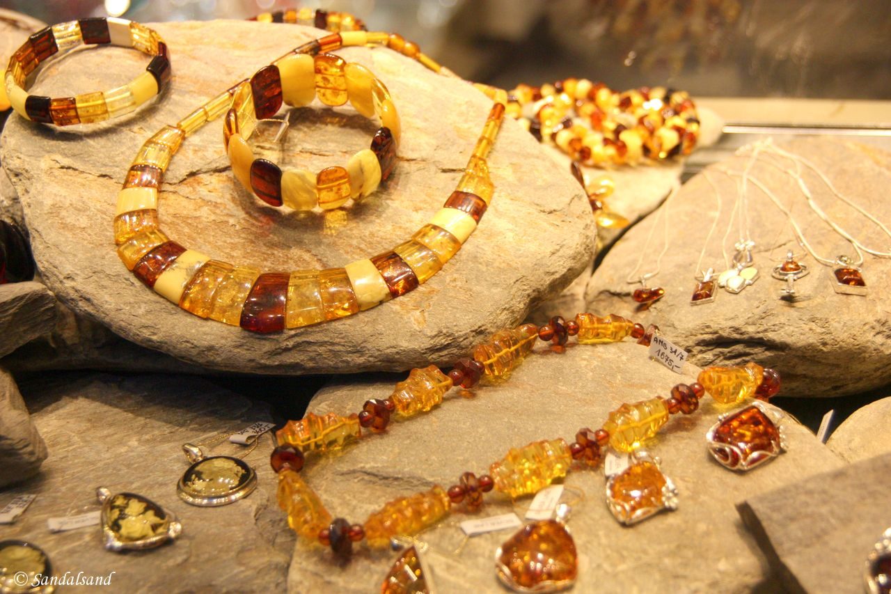 Poland - Warsaw (Warszawa) - The Old Town - Amber jewellery for sale