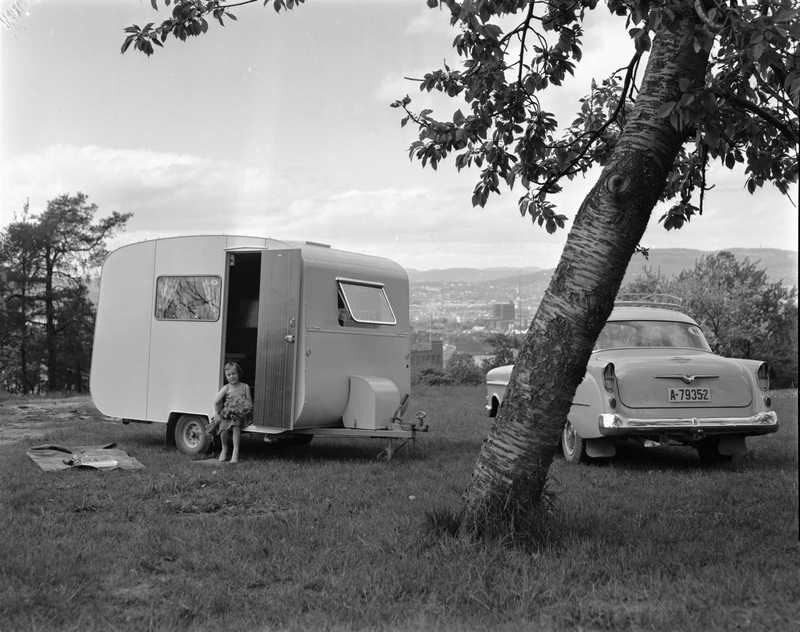 Camping - Ekeberg - Car and caravan - Oslo Museum 1961