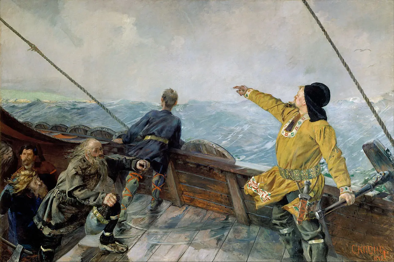 Leiv Eriksson discovering America (Christian Krohg, 1893)