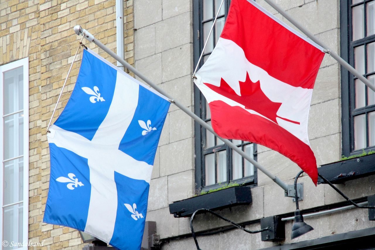 Canada - Quebec City - Flags of Quebec and Canada